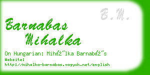 barnabas mihalka business card